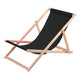 Espreguiçadeira Woodok em madeira de faia, cama de rede ideal para praia, varanda, terraço, preta