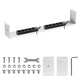 Maclean MC-107 W Organizador de cables compacto bajo escritorio, carga máx. 5 kg, blanco