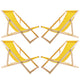 Woodok Juego de cuatro tumbonas, Tumbona plegable, Color amarillo
