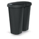 Papelera Compacta R Duo, negra, capacidad 40L, un compartimento, dos tapas, NDRF40-S411