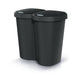 Cubo de basura Compacta B Duo, negro, capacidad 40L, un compartimento, dos tapas, versión para montaje en pared, NDBS40-S411