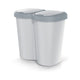 Papelera Compacta B Duo, gris/gris ceniza, capacidad 40L, un compartimento, dos tapas, versión para montaje en pared, NDBS40-429U_427C
