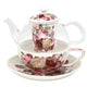 Juego de té «Rosas», taza y tetera (tea for one) Queen Isabell