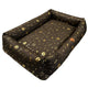 Cama para perro, 100 x 75, impermeable, con huesos dorados, desmontable, Dogs4life
