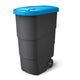 Prosperplast Wheeler Papelera 90L con Ruedas y Tapa Papelera Papelera Grande Papelera Universal Plástico Azul