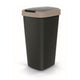 Lixeira KEDEN COMPACTA Q 25 litros NSAB25-WG5C - preta com moldura marrom claro