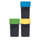 Conjunto de contentores para reciclagem Keden Stackbox com sistema de separação de resíduos, 3x20 litros, preto
