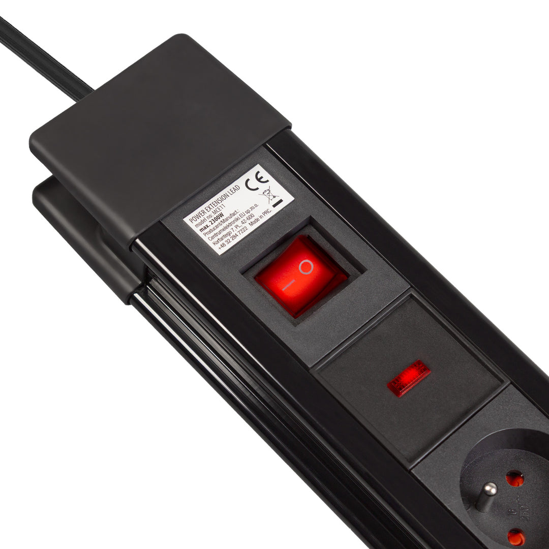 Filtro de energia com 8 tomadas, interruptor iluminado, proteção para crianças