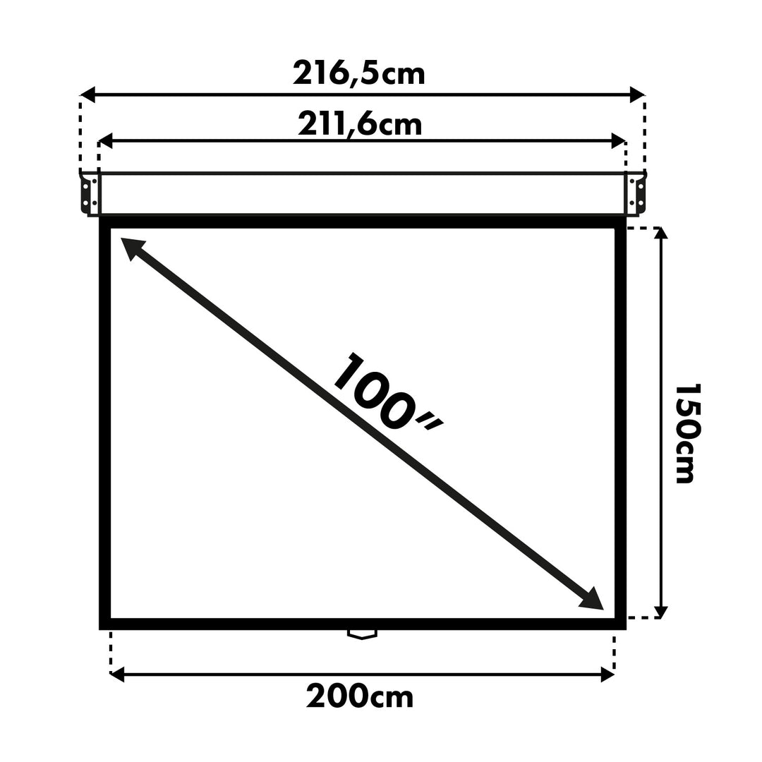 Tela de projeção Maclean MC-594 100" para parede ou teto