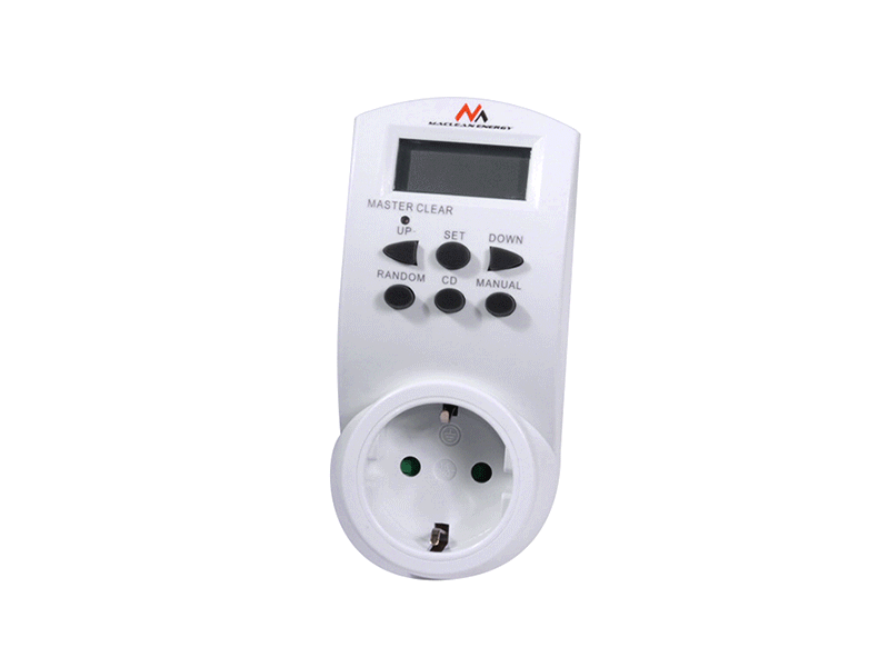 Temporizador semanal diário digital elétrico 220 - 240 V, 16A 160 programas Maclean MCE08