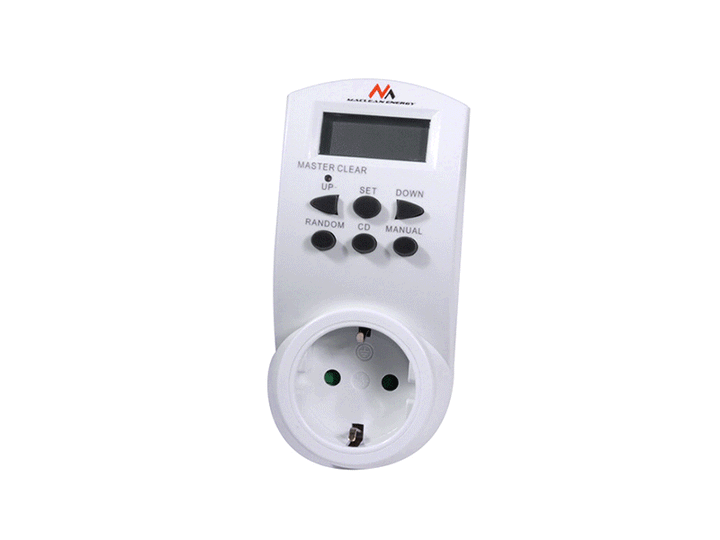 Temporizador semanal diário digital elétrico 220 - 240 V, 16A 160 programas Maclean MCE08