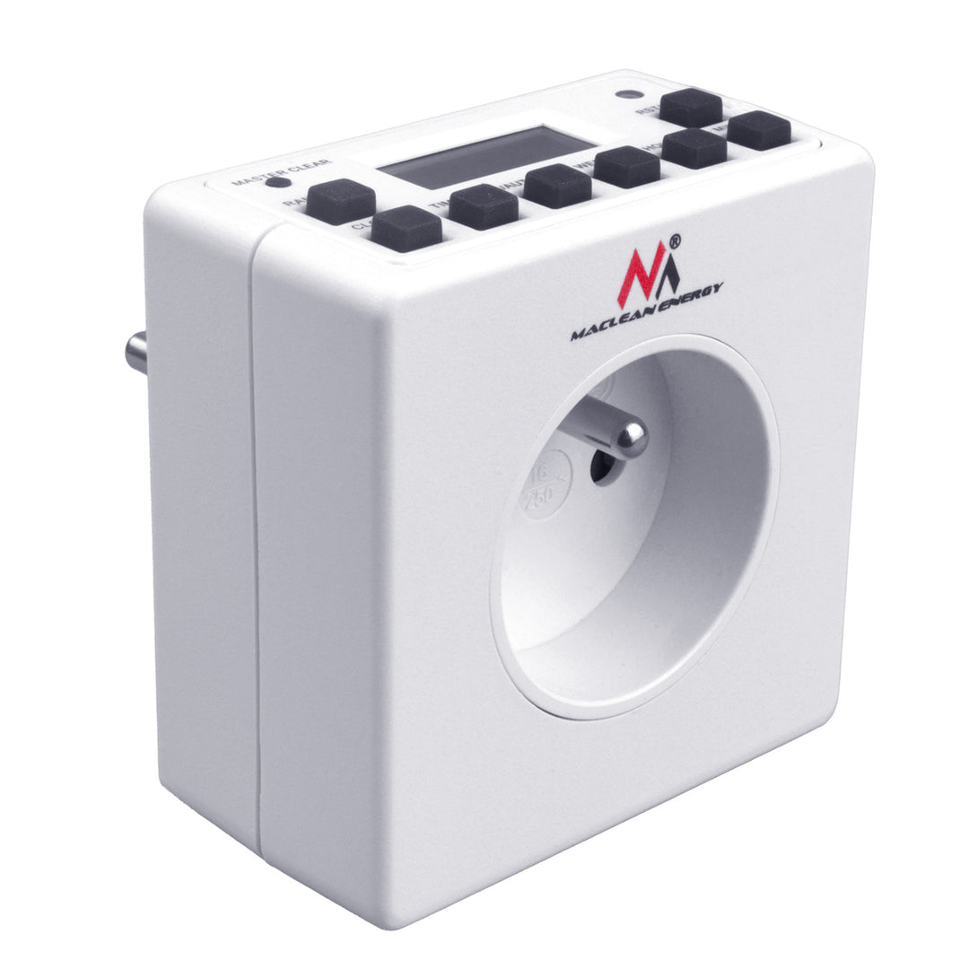 Temporizador digital programável Schuko 3600W máx. 156 programas Maclean Energy MCE30