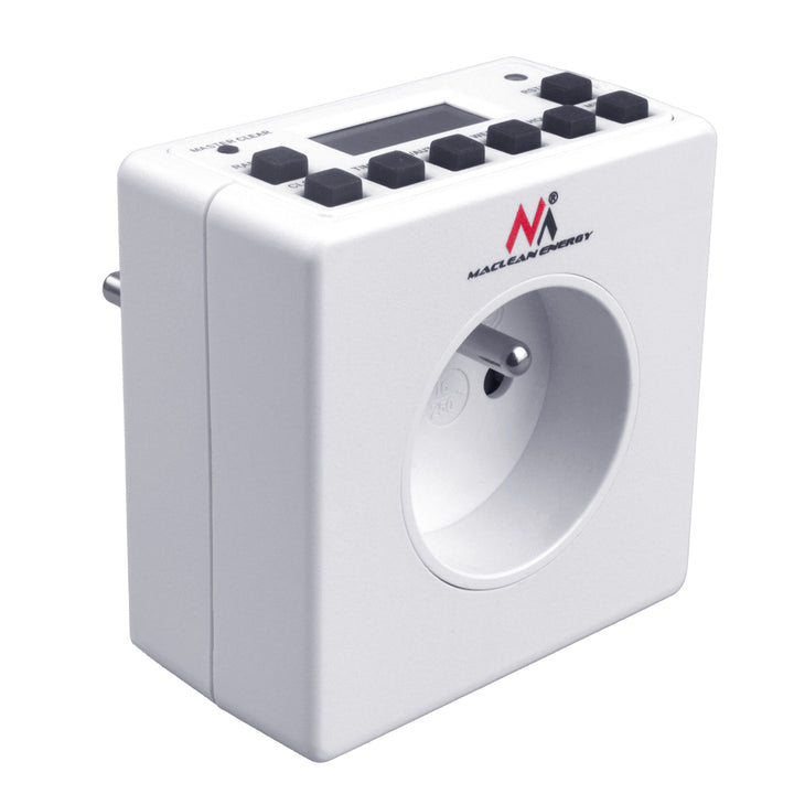 Temporizador digital programável Schuko 3600W máx. 156 programas Maclean Energy MCE30