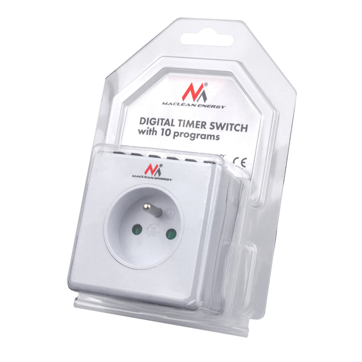 Temporizador digital programável Schuko 3600W máx. 156 programas Maclean Energy MCE30