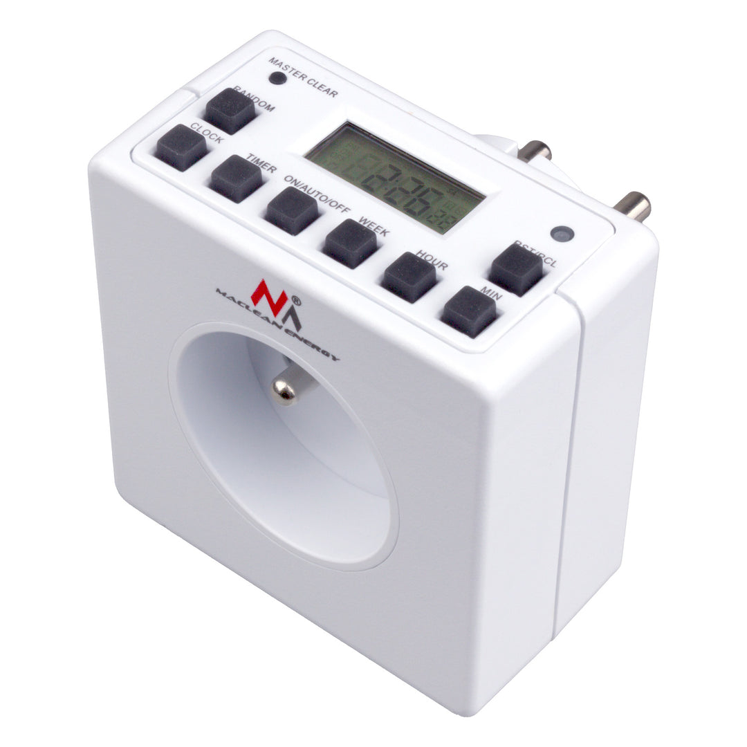 Temporizador digital programável Schuko 3600W máx. 156 programas Maclean Energy MCE30