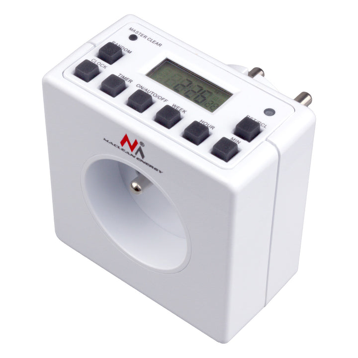 Temporizador digital programável Schuko 3600W máx. 156 programas Maclean Energy MCE30