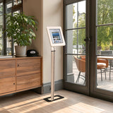 Suporte de chão Maclean MC-645 para iPad, Galaxy Tab e tablets Goclever com sistema anti-roubo