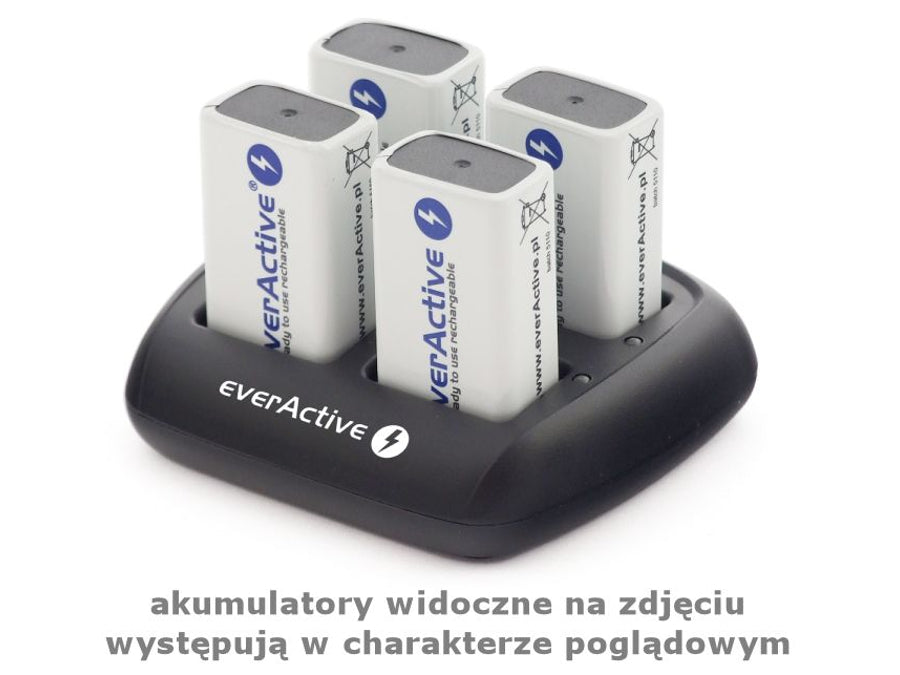 Cargador EverActive NC-109 para baterías de 9V 4x 100mA máx.
