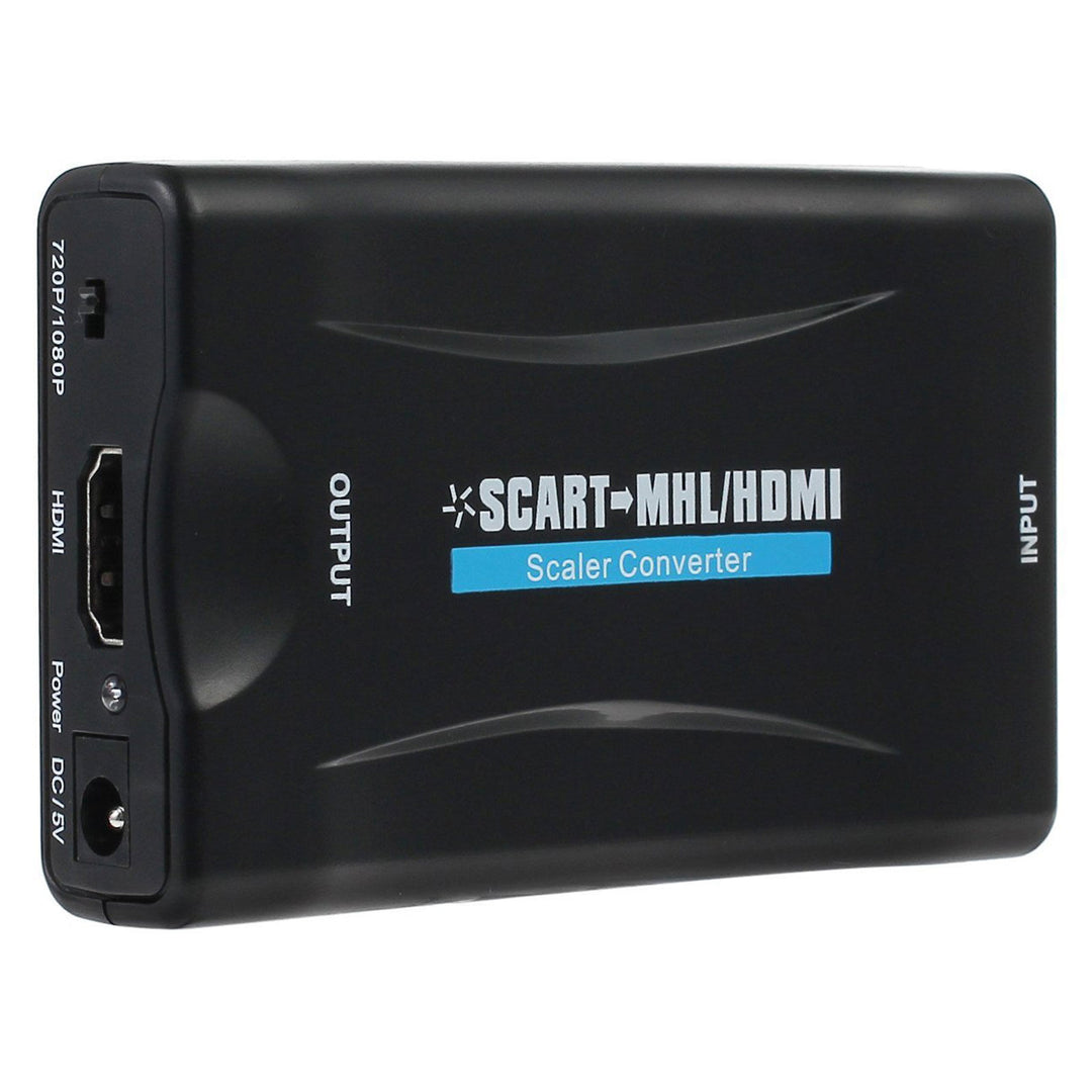 El convertidor de SCART a HDMI es un convertidor universal que transforma la entrada analógica SCART en una salida digital HDMI (hasta 1080p a 60 Hz).