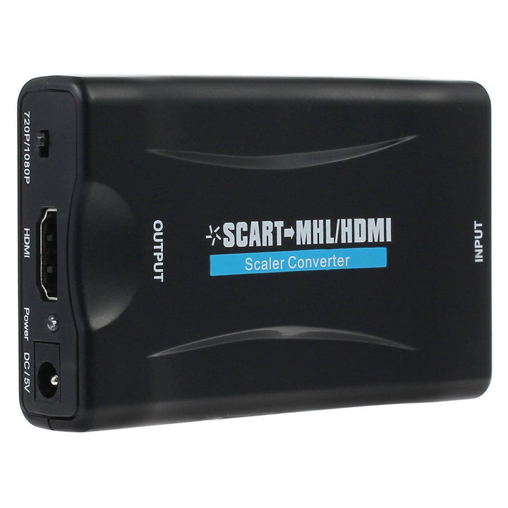 El convertidor de SCART a HDMI es un convertidor universal que transforma la entrada analógica SCART en una salida digital HDMI (hasta 1080p a 60 Hz).