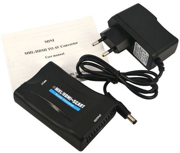 El convertidor de SCART a HDMI es un convertidor universal que transforma la entrada analógica SCART en una salida digital HDMI (hasta 1080p a 60 Hz).
