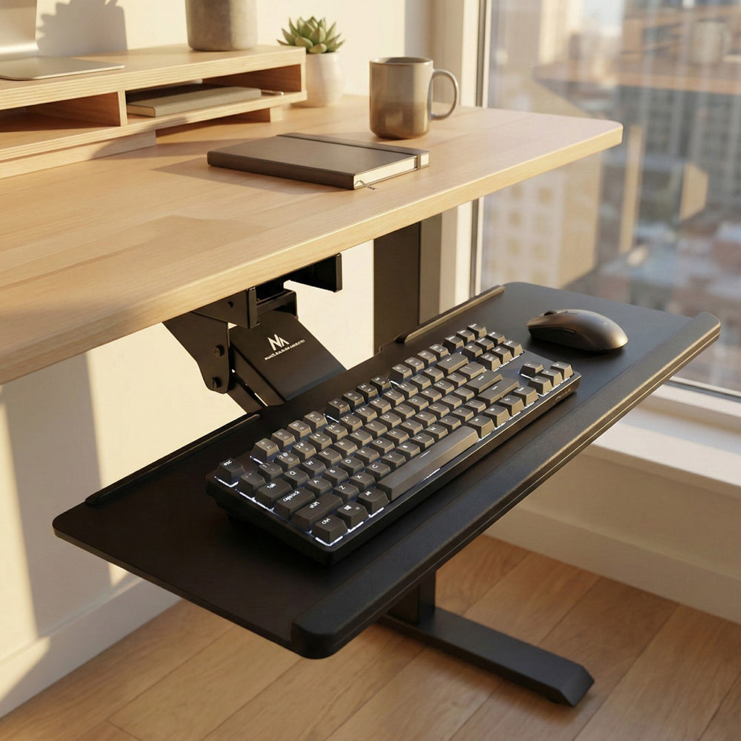 Suporte para teclado e mouse embaixo da mesa, suporte de metal 67cm Maclean MC-757