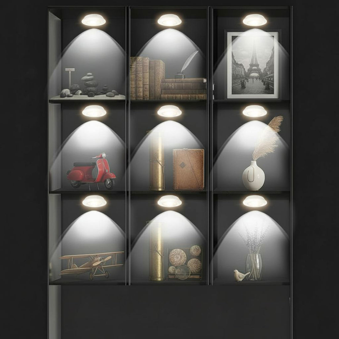 Conjunto de 6 luzes LED com controle remoto 4 modos de iluminação Maclean Energy MCE165