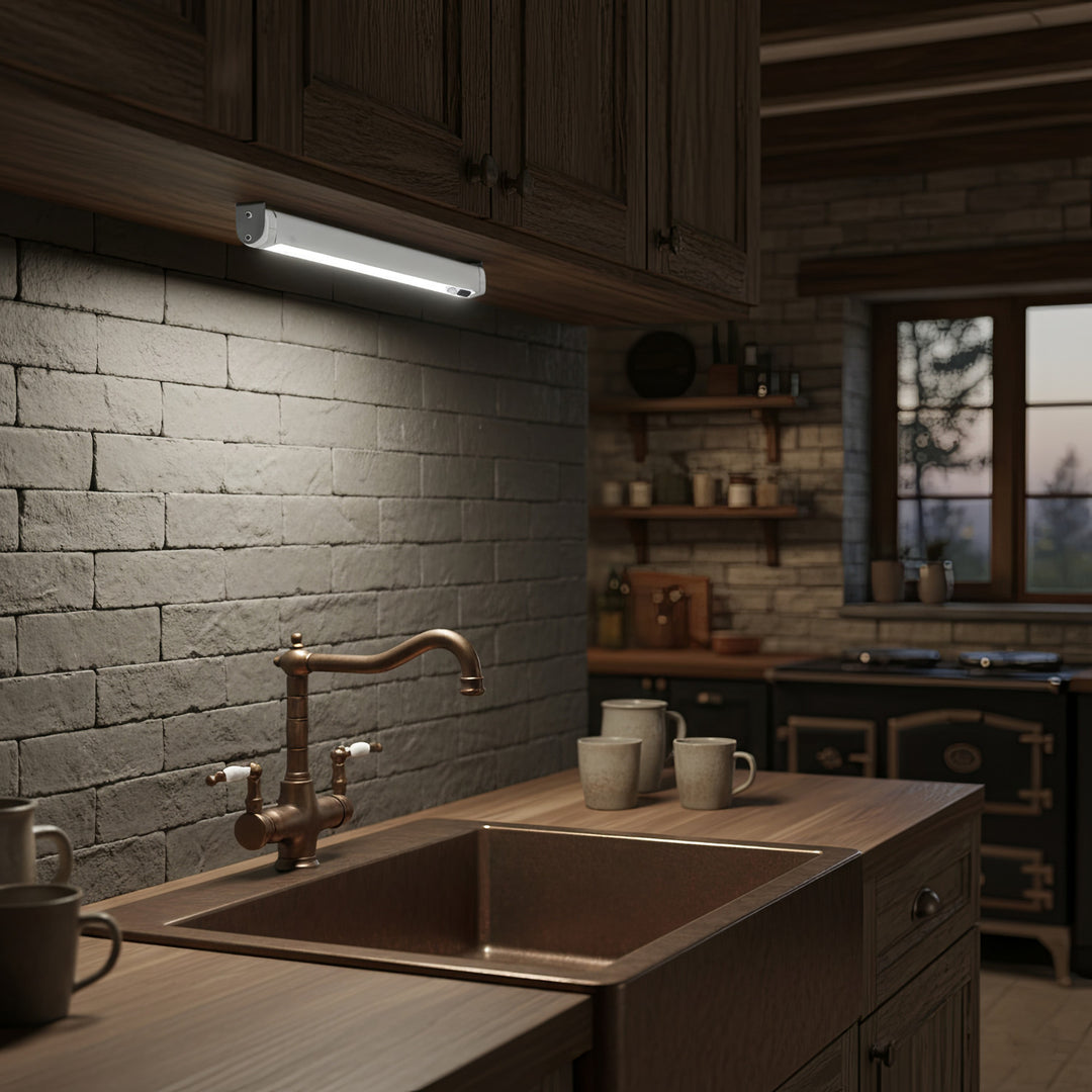 Lâmpada fluorescente de cozinha para armário de cozinha 9 LED SWD com detector de movimento PIR de 120 graus rotação de 360 ​​° Maclean MCE166
