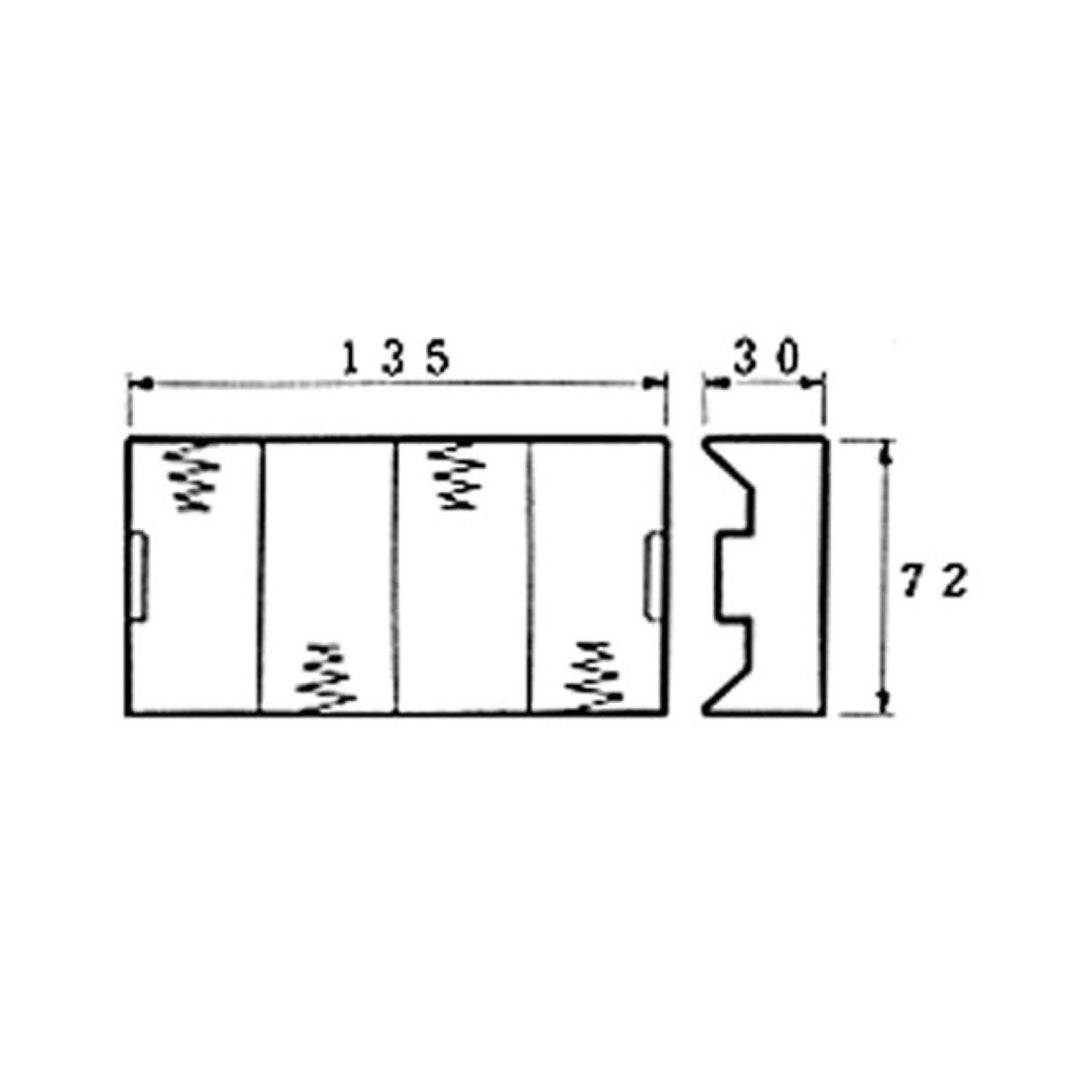 Cesto de bateria plano Velleman BH443D 4xR20 D para soldadura