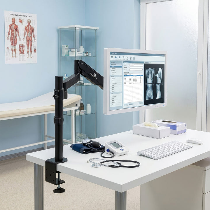 Soporte de monitor Maclean MC-775 con resorte de gas, brazo doble de 17 "-32" 8 kg