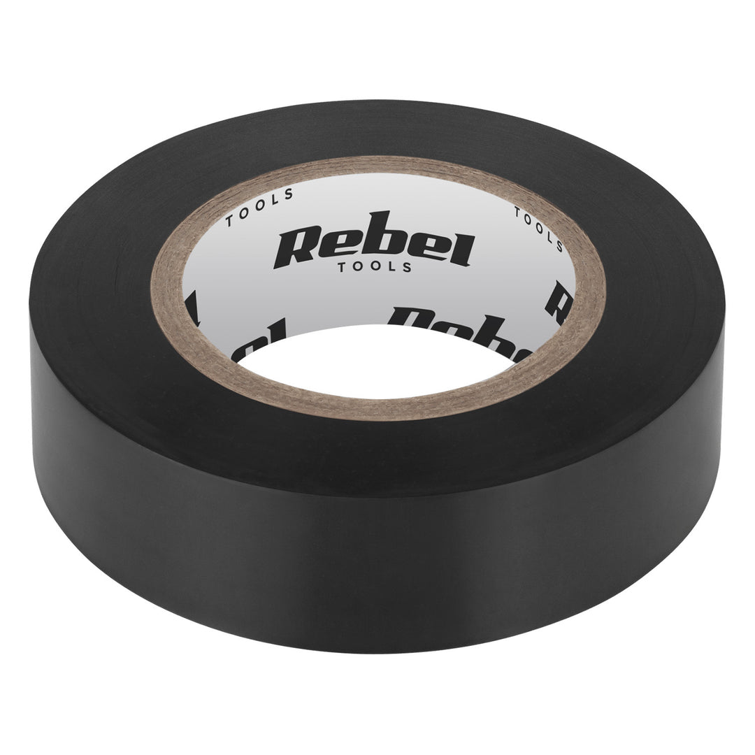 Cinta aislante adhesiva REBEL (0,13 mm x 19 mm x 10 yd) negra
