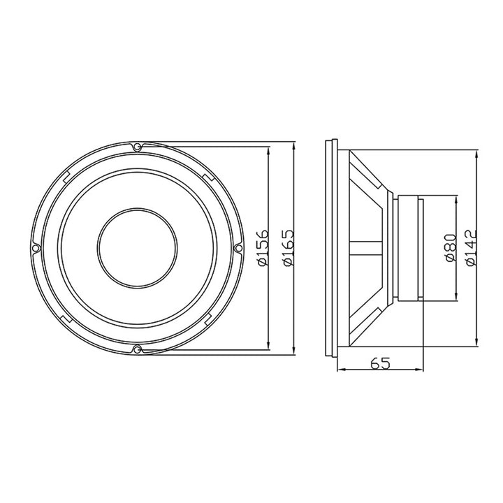 Altifalante Subwoofer 100W 8 Ohm 6,5" Blow B-165 Suspensão de espuma de papel