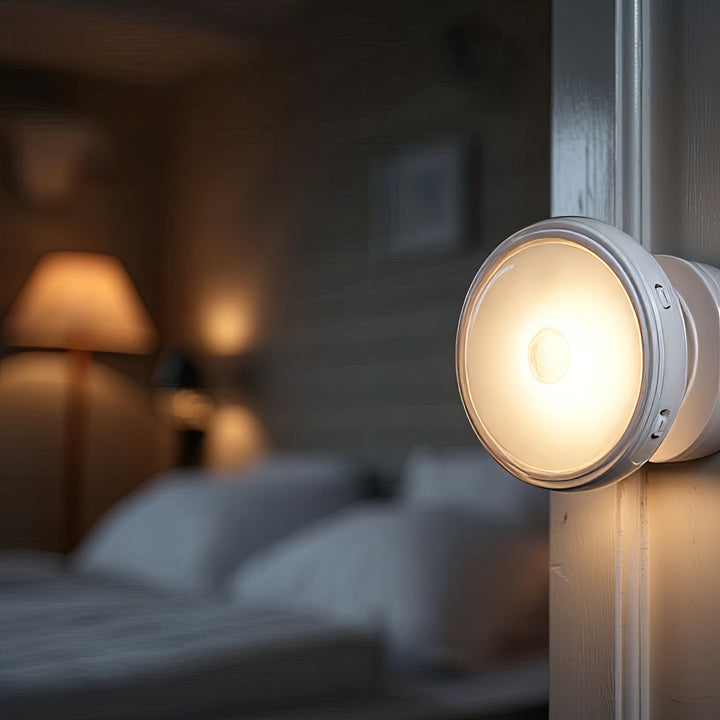 LÂMPADA LED COM SENSOR DE MOVIMENTO E SENSOR CREPÚSCULO NA BATERIA MAGNES