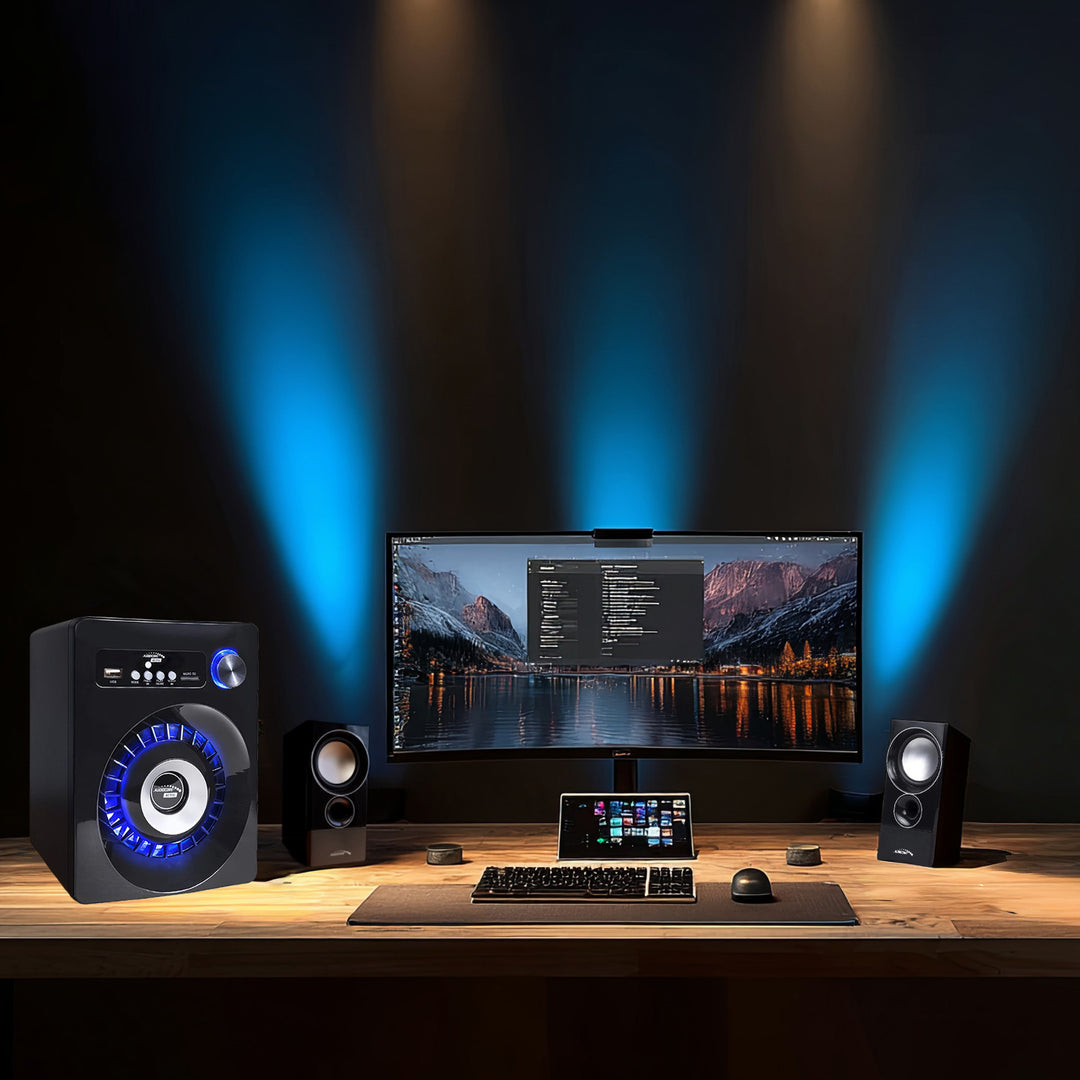Alto-falante Bluetooth 2.1 Audiocore AC910, rádio FM, entrada para cartão TF, AUX, alimentação USB