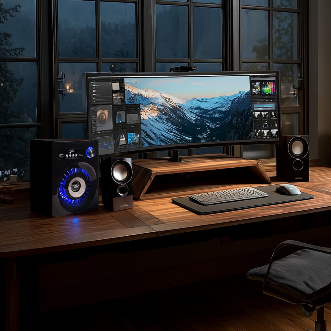 Alto-falante Bluetooth 2.1 Audiocore AC910, rádio FM, entrada para cartão TF, AUX, alimentação USB