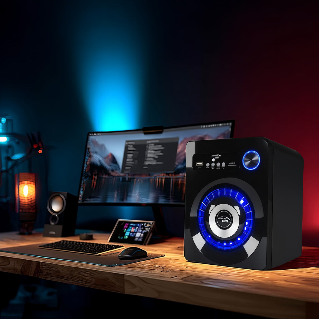 Alto-falante Bluetooth 2.1 Audiocore AC910, rádio FM, entrada para cartão TF, AUX, alimentação USB