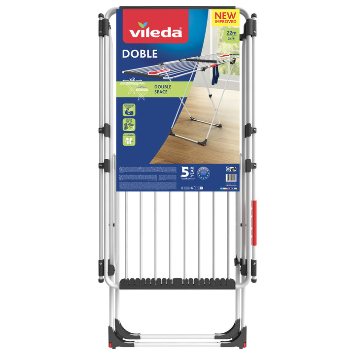 Varal duplo com asas e rodas 209 cm Vileda