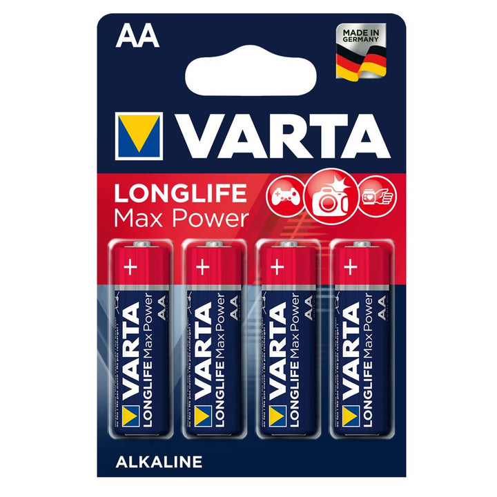 4x baterías alcalinas Varta Longlife Max Power AA de alta calidad, de alta calidad
