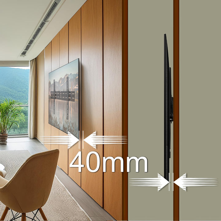 Suporte de parede ultrafino para TV 26-55 "carga até 40 kg universal preto max vesa 400x400 Maclean MC-862