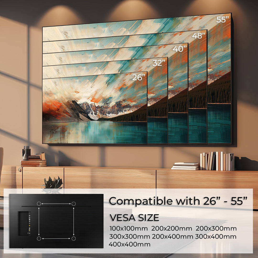 Suporte de parede ultrafino para TV 26-55 "carga até 40 kg universal preto max vesa 400x400 Maclean MC-862