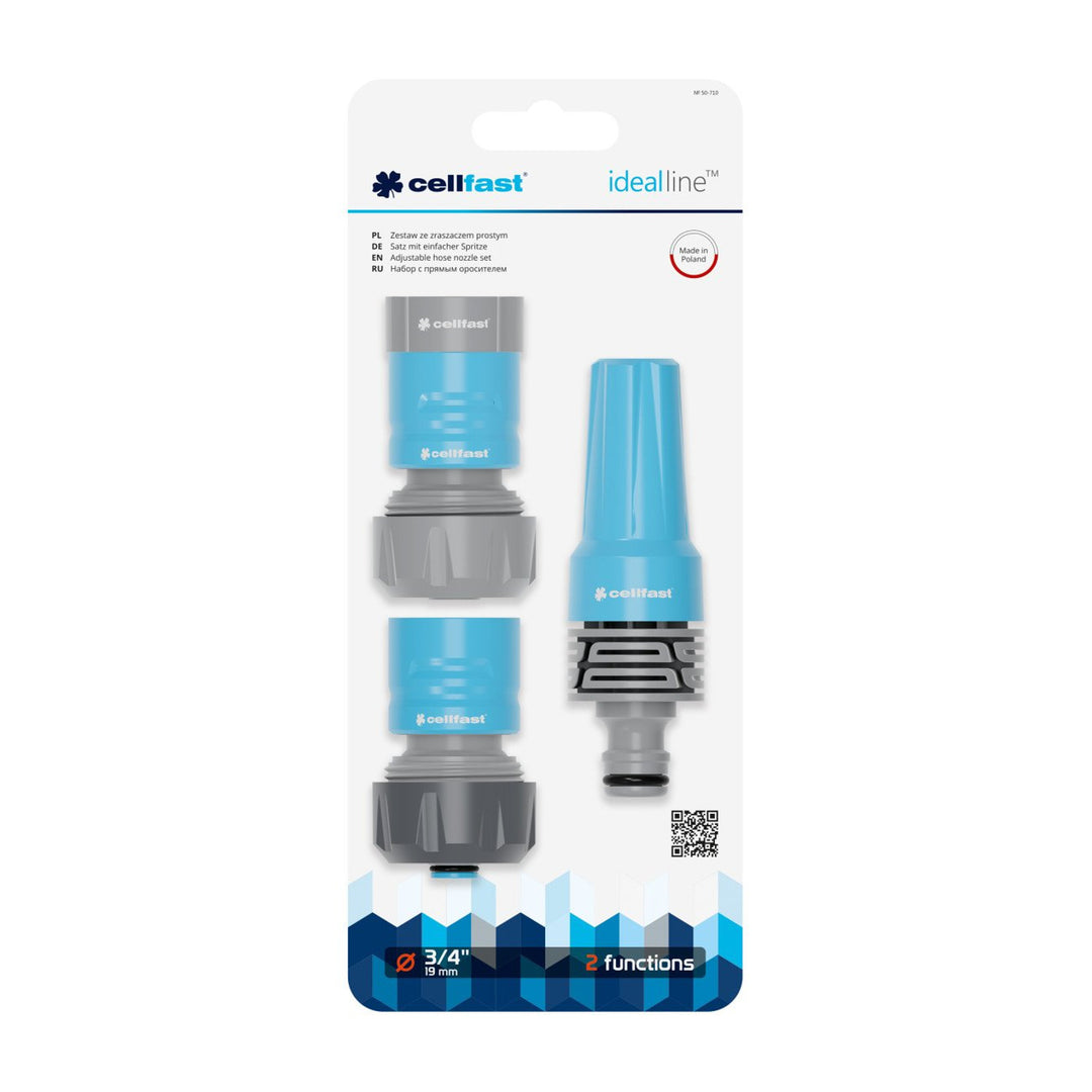 Kit de Irrigação Reta Cellfast, Engates Rápidos de 3/4'', Ideal