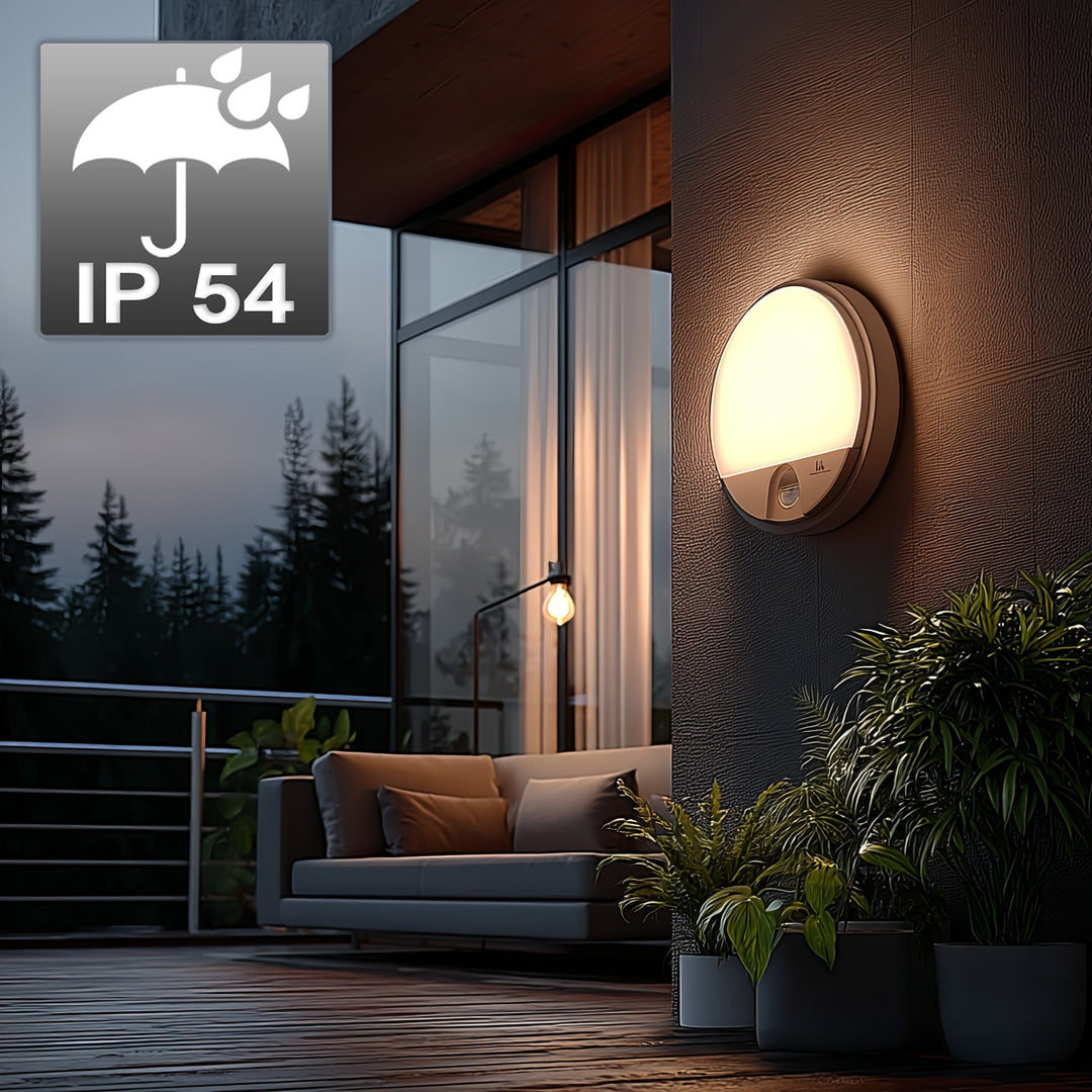 Lámpara LED con sensor de movimiento infrarrojo MCE291 W 1100lm 15W IP54 Maclean Energy blanco