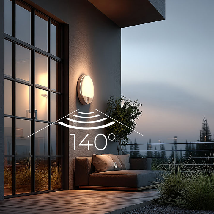 Lámpara LED con sensor de movimiento infrarrojo MCE291 W 1100lm 15W IP54 Maclean Energy blanco