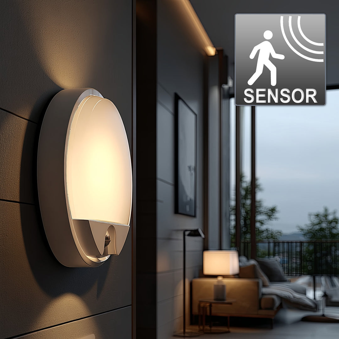 Lámpara LED con sensor de movimiento infrarrojo MCE291 W 1100lm 15W IP54 Maclean Energy blanco