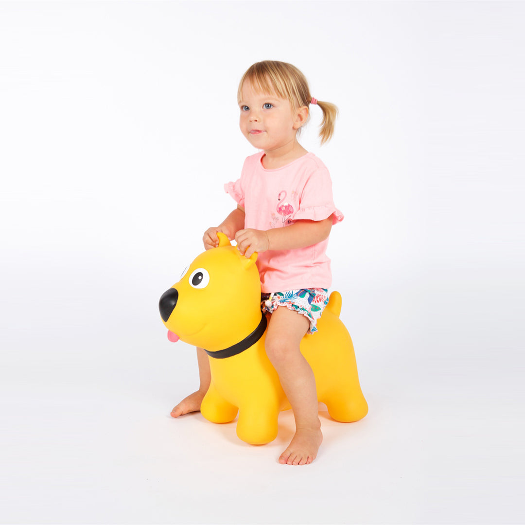 Tootina's yellow dog - juguete inflable de salto para niños