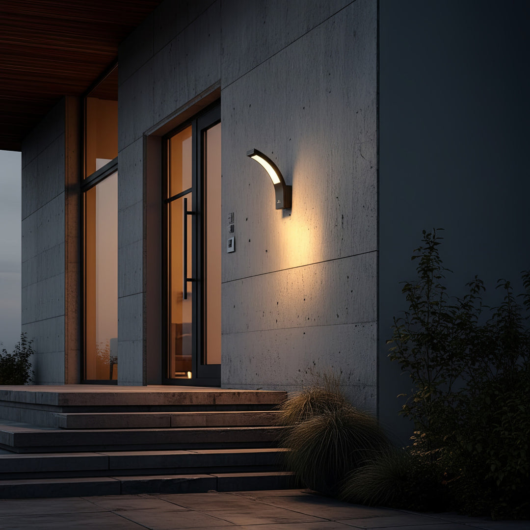 Candeeiro de fachada LED MCE343 B 800lm 10W IP54 Maclean Energy preto, branco natural (4000K)