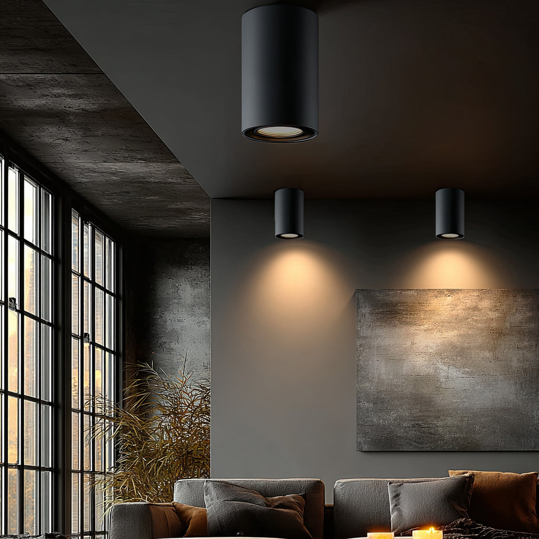 Spot de teto ajustável com casquilho GU10 para lâmpadas LED e halógenas até 40W para montagem saliente, branco, 80x115mm, alumínio MCE422 B