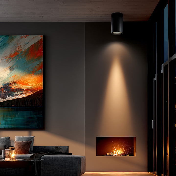 Spot de teto ajustável com casquilho GU10 para lâmpadas LED e halógenas até 40W para montagem saliente, branco, 80x115mm, alumínio MCE422 B