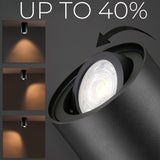 Spot de teto ajustável com casquilho GU10 para lâmpadas LED e halógenas até 40W para montagem saliente, branco, 80x115mm, alumínio MCE422 B
