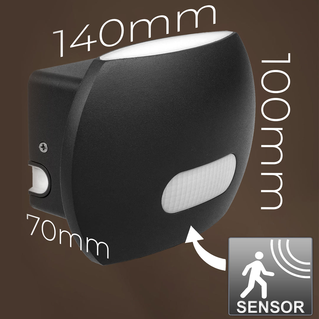 Maclean MCE366 Lámpara de pared LED con sensor de movimiento PIR, Sensor crepuscular, Iluminación interior / exterior IP65 4000K blanco neutro (20W (1600lm))